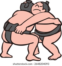 Ilustrações vetoriais de jogos de sumô no Japão