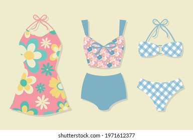 vector illustrations of swimsuits for banners, cards, flyers, social media wallpapers, etc.