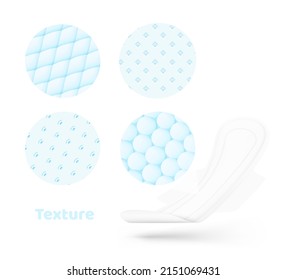 Vector illustrations of textures for women's pads. Great for your design. EPS10.	