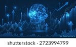 Vector illustrations of a theorised stock bubble growing amid the current AI boom for world economics background.
