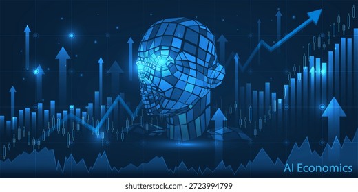 Vektorgrafiken einer theoretisierten Aktienblase, die inmitten des aktuellen KI-Booms auf weltwirtschaftlichem Hintergrund wächst.