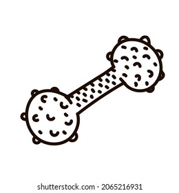Vector illustrations of toy for dogs and puppies. bone, Black line art doodle Pet store, zoo, dog kennel, shelter.