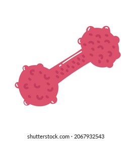 Vector illustrations of toy for dogs and puppies. bone, pink doodle Pet store, zoo, dog kennel, shelter.