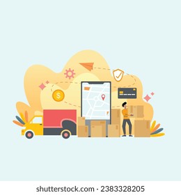 vector illustrations for transportation and logistics careers, presenting a visually compelling depiction of diverse job opportunities within the industry