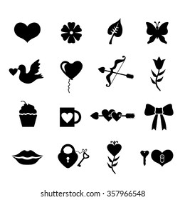 Vector illustrations of Valentines day icons set