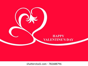 Vector illustrations of Valentines flowers heart card