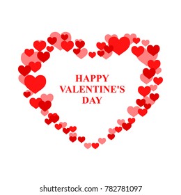 Vector illustrations of Valentines heart of hearts card