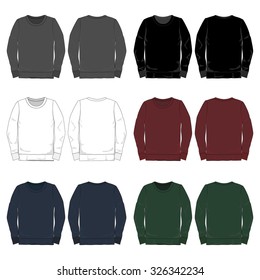 Vector Illustrations of various colored long-sleeved tees.