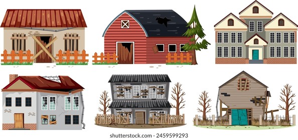Vektorillustrationen verschiedener Hausstile