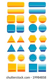 Vector illustrations of various web graphic button elements