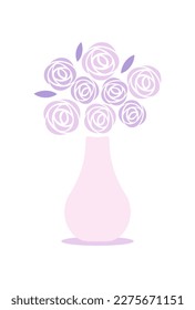 vector illustrations of a vase of rose flowers  for banners, greeting cards, flyers, social media wallpapers, etc.