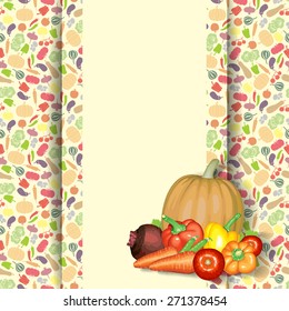 Vector illustrations of vegetables composition background