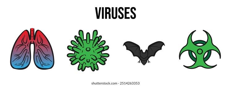 Vector illustrations of viruses and bacteria