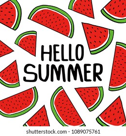 Vector illustrations. watermelons. summer days.