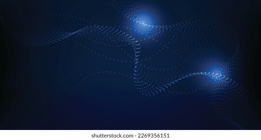 Vector illustrations of wave wireframe structure.Artificial intelligence and big data technology concepts.Digital communication innovation and technology concepts.