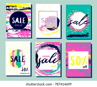 Vector illustrations for website sale and mobile website social media banners, posters, email and newsletter designs, ads, promotional material. trendy graphic. Social media sale banners collection.