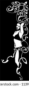 vector  illustrations of woman-pattern eastern style