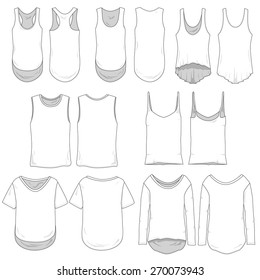 Vector Illustrations of Women's Fashion Garments.