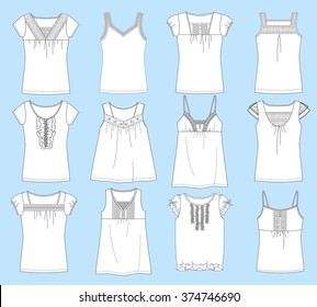 Vector Illustrations Womens Fashion Garments Stock Vector (Royalty Free ...