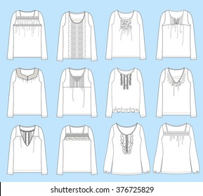 Vector Illustrations of Women's Fashion Garments.