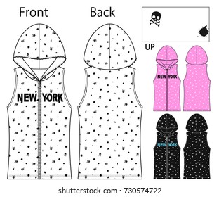 Vector Illustrations of Women's Fashion Garments. Front and back views