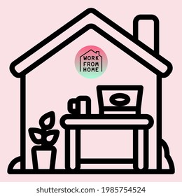 vector illustrations of work from home icon 