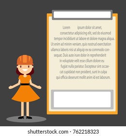 Vector illustrations Working women about safety.