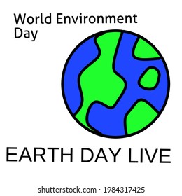vector illustrations of world environment days that display the earth as well as the text of posters or advertisements