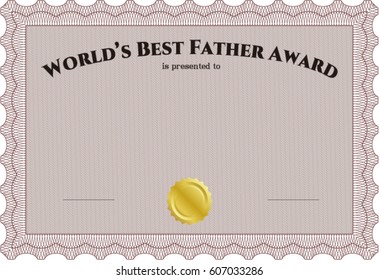 Vector illustrations of World's Best Dad Award Template. With background. Customization, Easy to edit and change colors. Good design. 
