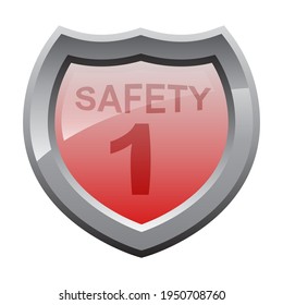 Ilustración del vector,Etiqueta de primer metal de seguridad 