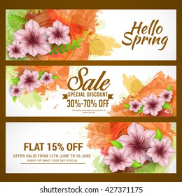 Vector illustration,sale banner or header for Spring Sale.