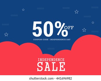 Vector illustration,sale banner, or poster of 4th of july independence day celebration background.