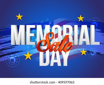 Vector illustration,sale banner or poster of Happy memorial day.