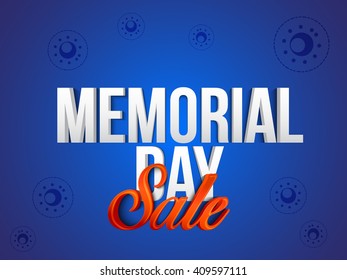 Vector illustration,sale banner or poster of Happy memorial day.