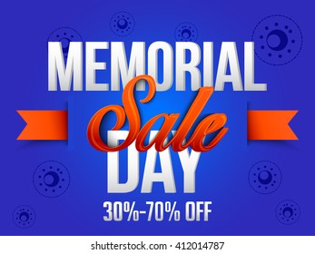 Vector illustration,sale banner or poster of Happy memorial day.