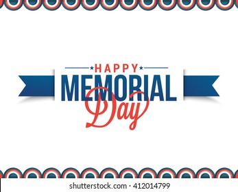 Vector illustration,sale banner or poster of Happy memorial day.