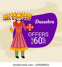 Vector illustration,sale banner or sale poster for Dussehra celebration.