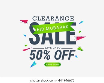 Vector illustration,sale banner or sale poster for festival of eid mubarak celebration.
