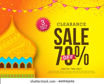 Vector illustration,sale banner or sale poster for festival of eid mubarak celebration.