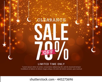 Vector illustration,sale banner or sale poster for festival of eid mubarak celebration.