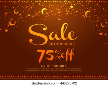 Vector illustration,sale banner or sale poster for festival of eid mubarak celebration.