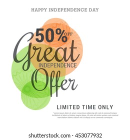 Vector illustration,sale banner or sale poster for indian independence day celebration.