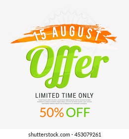 Vector illustration,sale banner or sale poster for indian independence day celebration.