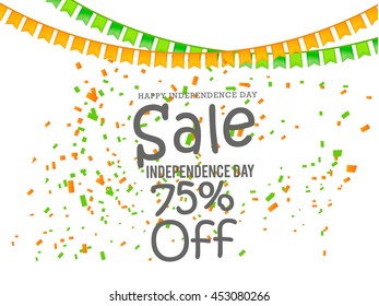 Vector illustration,sale banner or sale poster for indian independence day celebration.