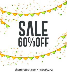 Vector illustration,sale banner or sale poster for indian independence day celebration.