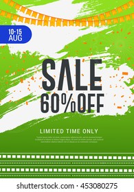 Vector illustration,sale banner or sale poster for indian independence day celebration.