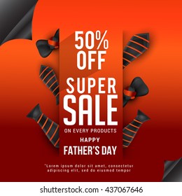 Vector illustration,Sale Banner,poster or flyer of happy father's day.