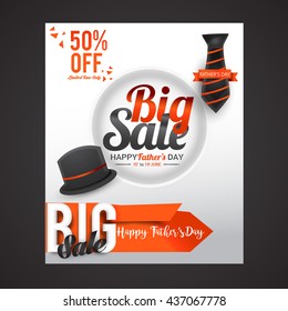 Vector illustration,Sale Banner,poster or flyer of happy father's day.
