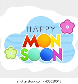 Vector illustration,sale banner,poster or flyer for Monsoon season.