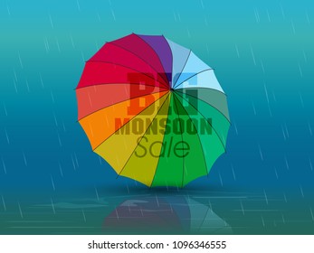 vector illustration,sale banner,sale poster for Monsoon season raining drops